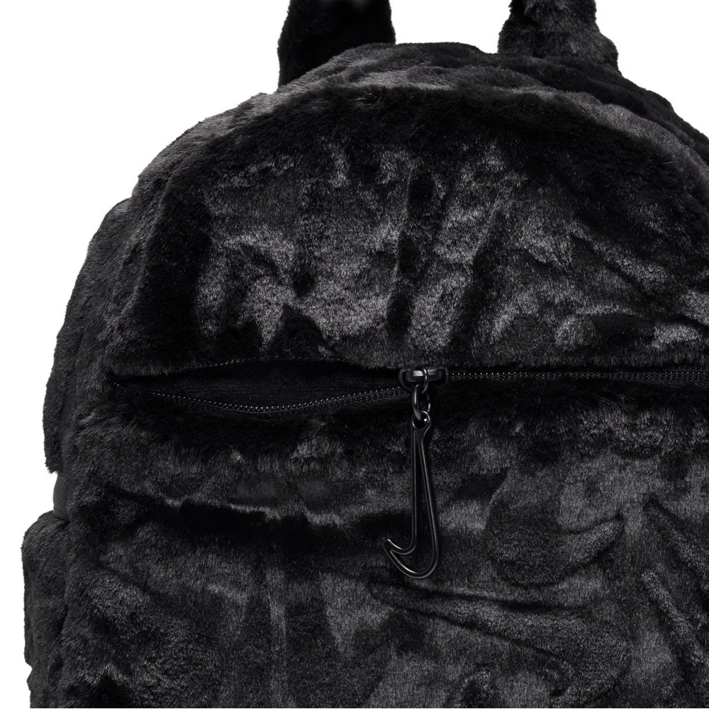 NWT NIKE Futura mini Black Faux Fur Backpack